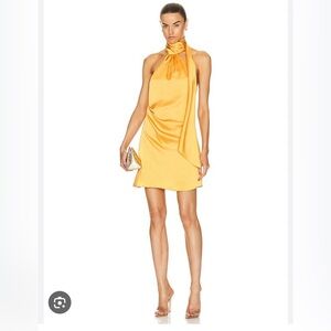 NWT Simkhai Jade Draped Satin Mini Dress w/ Scarf Sz 4